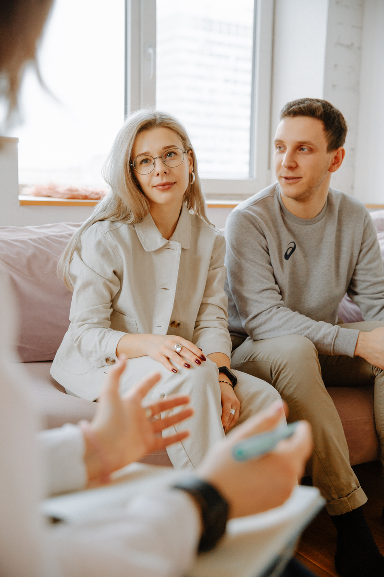 Couple Listening to Therapist